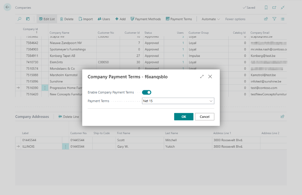 Company Payment Terms