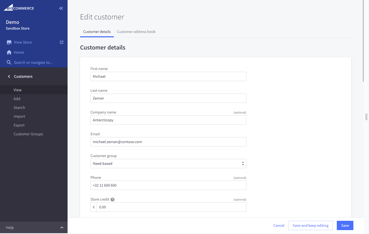 Customer in BigCommerce