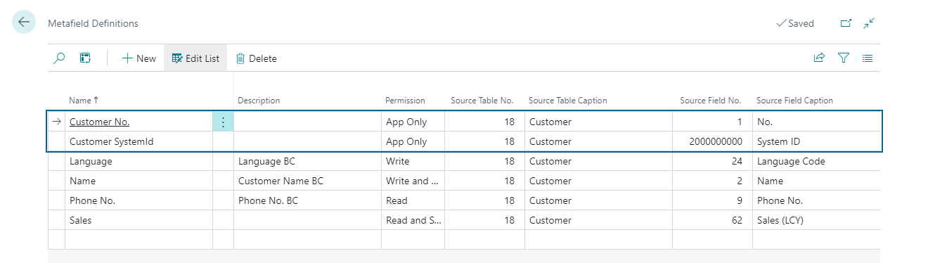 Customer Metafields