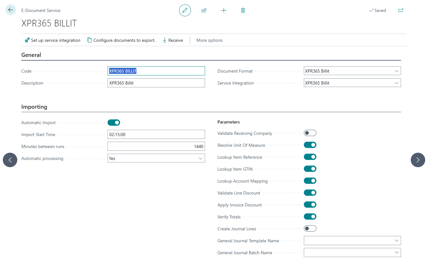 XPR365 Billit Connector Setup