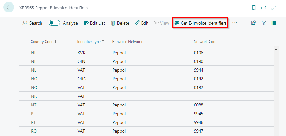 XPR365 Get Identifiers