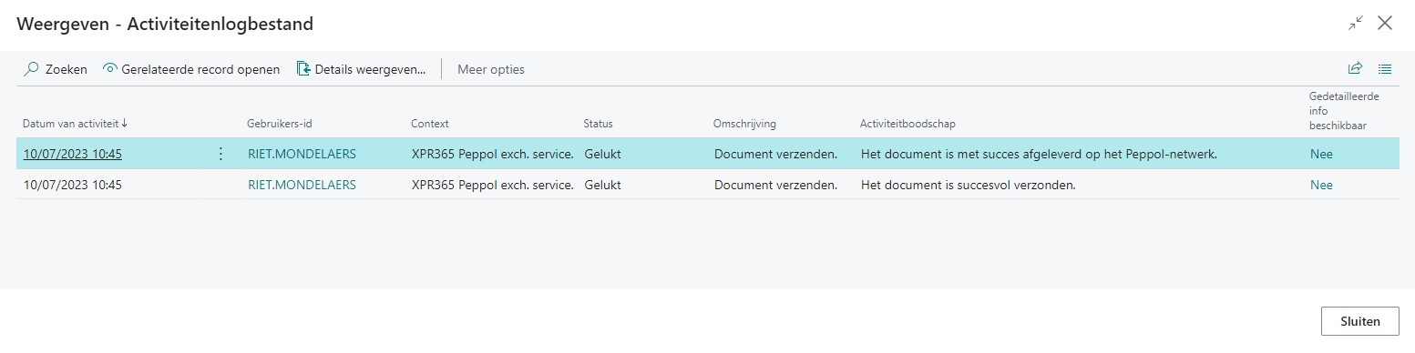 Activity Log