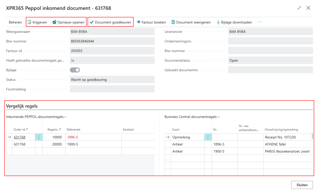 XPR365 Peppol Incoming Documents
